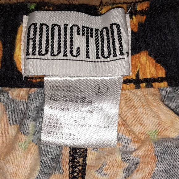 Addiction Pumpkin Pajama Bottoms Vintage Y2K Halloween Sleep Wear Lounge Pants - Picture 5 of 5